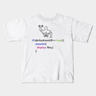 Coder shirt do you even lift Kids T-Shirt